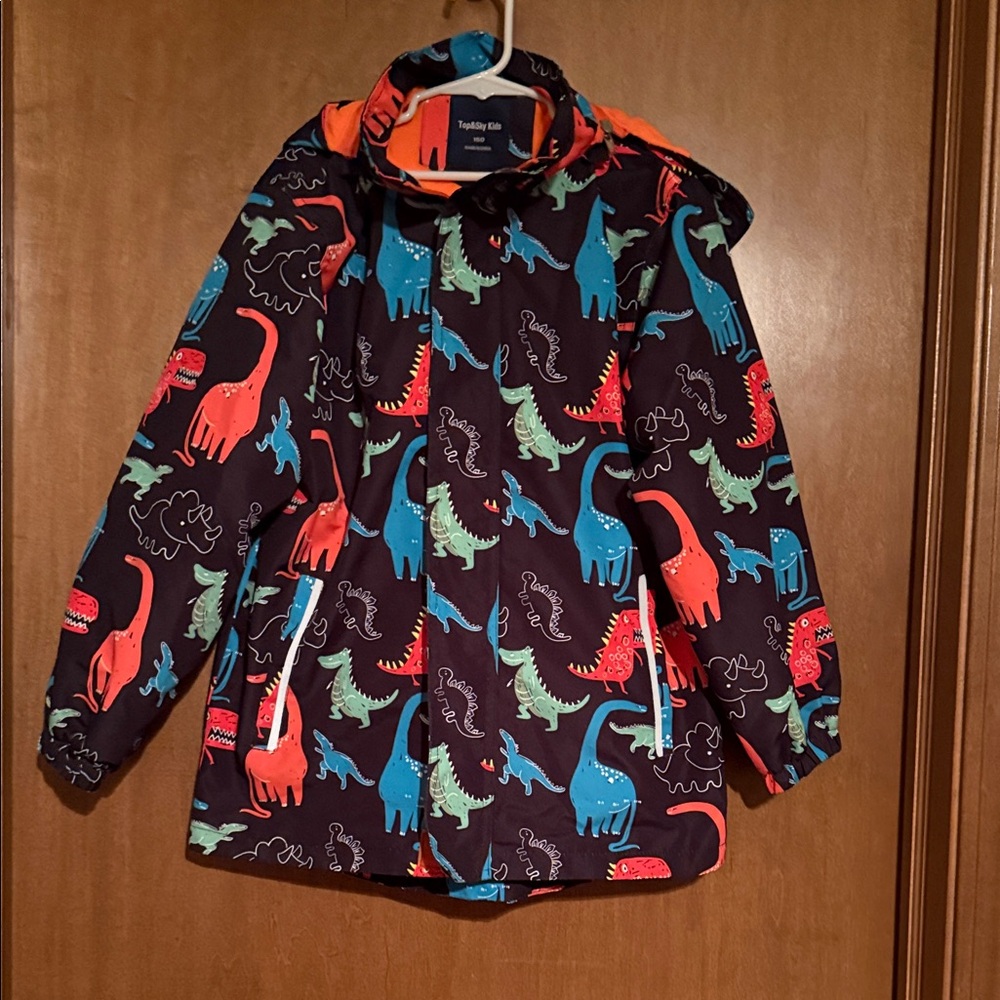 Kids Navy Dinosaur Raincoat - Blue, Red, Green